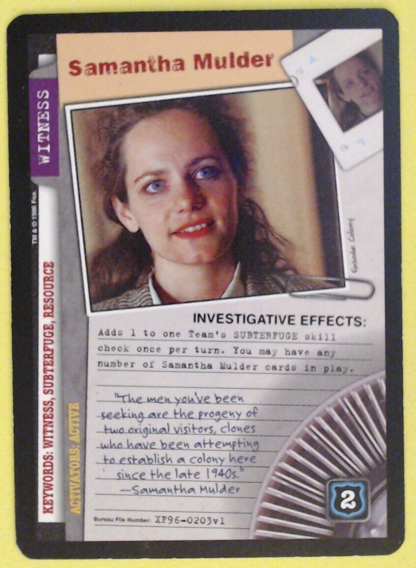 The X-Files CCG - Premiere - Witness Card - Samantha Mulder -R549