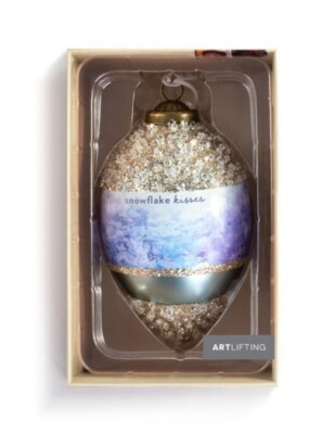 NEW! Large 5'' Winter's Bloom Snowflake Kisses Glitter Beaded Demdaco Ornament 