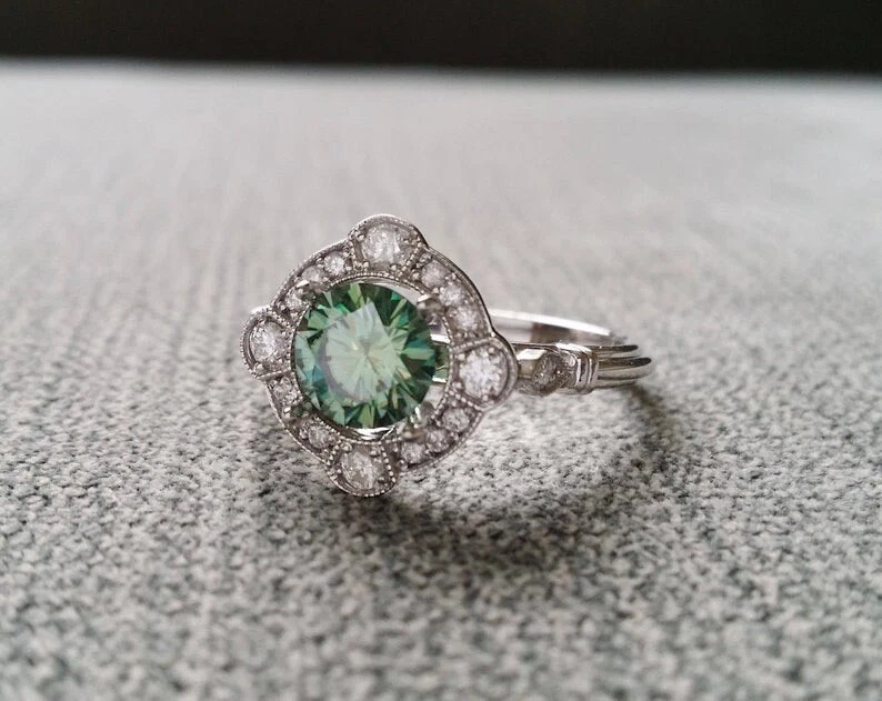 Mint moissanite hotsell