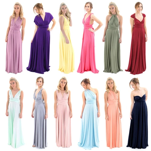 Maxi Vestido Damas Cóctel Fiesta Baile de graduación Vestido Cuello Halter Dama de honor Boda Largo* - Imagen 9 de 29