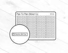 1973-8~~Electric Bill Due Check Box Planner Stickers.