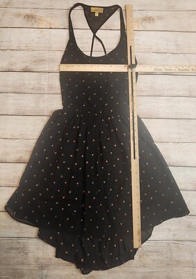 Princess Vera Wang Size L Black Pink Hearts Razorback Mini Dress Open Back  | eBay