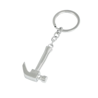 Silver Color Mini Hammer Nail Plaster Decor Metal Keychain Silver Chain