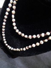 Vintage Necklace -Pearl and Garnet 18