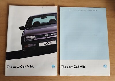 VW GOLF VR6 Sales Brochure 01/1993 Edition & Technical Data and Equipment Sheet.