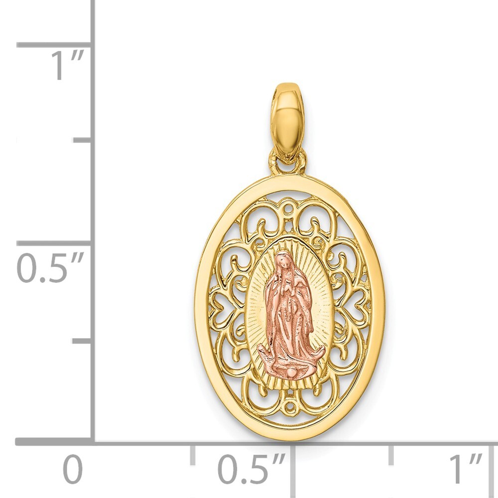 14k Two-tone Gold Our Lady of Guadalupe Pendant | eBay