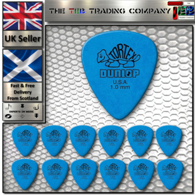12 x Dunlop Tortex Standard Gitarren-Plektren - Gitarrenplektrum - blau 1,00 m - 12er-Packung