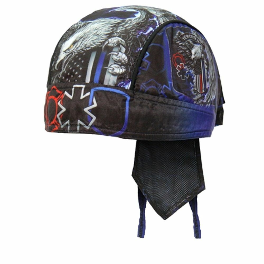 Thin Blue Line Eagle American Flag Biker Durag Head Wrap Sweatband