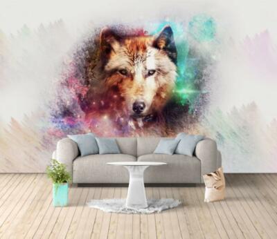 3D Red Wolf ZHUA6369 Wallpaper Wall Murals Removable Self-adhesive Zoe