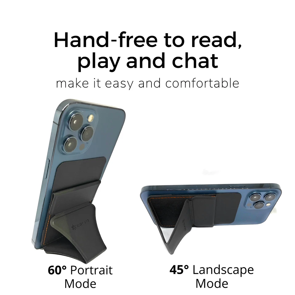 New Self Adhesive 4-in-1 Stick-on Card Wallet, Phone Grip, Phone Stand - Black - Image 3 of 4