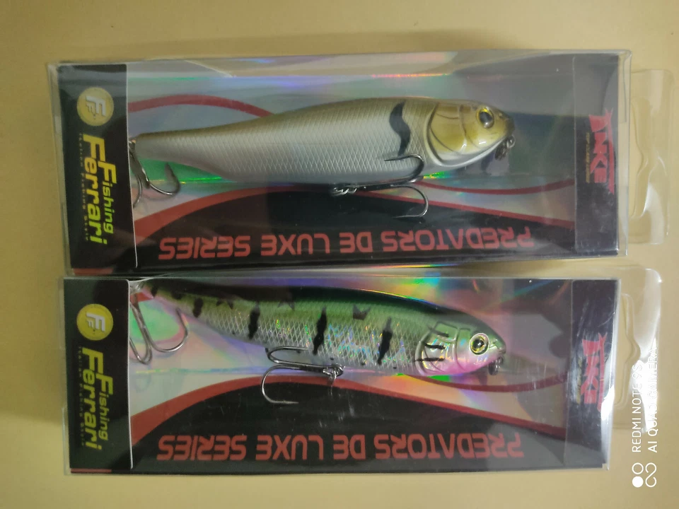 2X Jerk Wobbler Pop bait Jerkbait Crankbait Stickbait Hecht Zander 95mm, 14gr