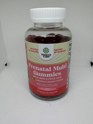 Vegan Prenatal Gummies for Women w/ Iron Folic Acid - 1 mo. 90 gummies exp 5/26