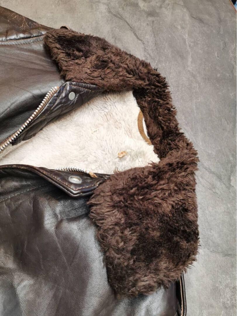 Schott G-1 Leather Flight Jacket Men size 40 Brown Made In Schott G-1 Leather Flight Jacket Men size 40 Brown Made In