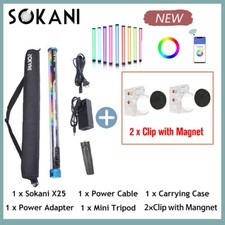 Sokani X25 RGB Bi-Color LED Video Light Wand Stick for Video Photography+2Clip