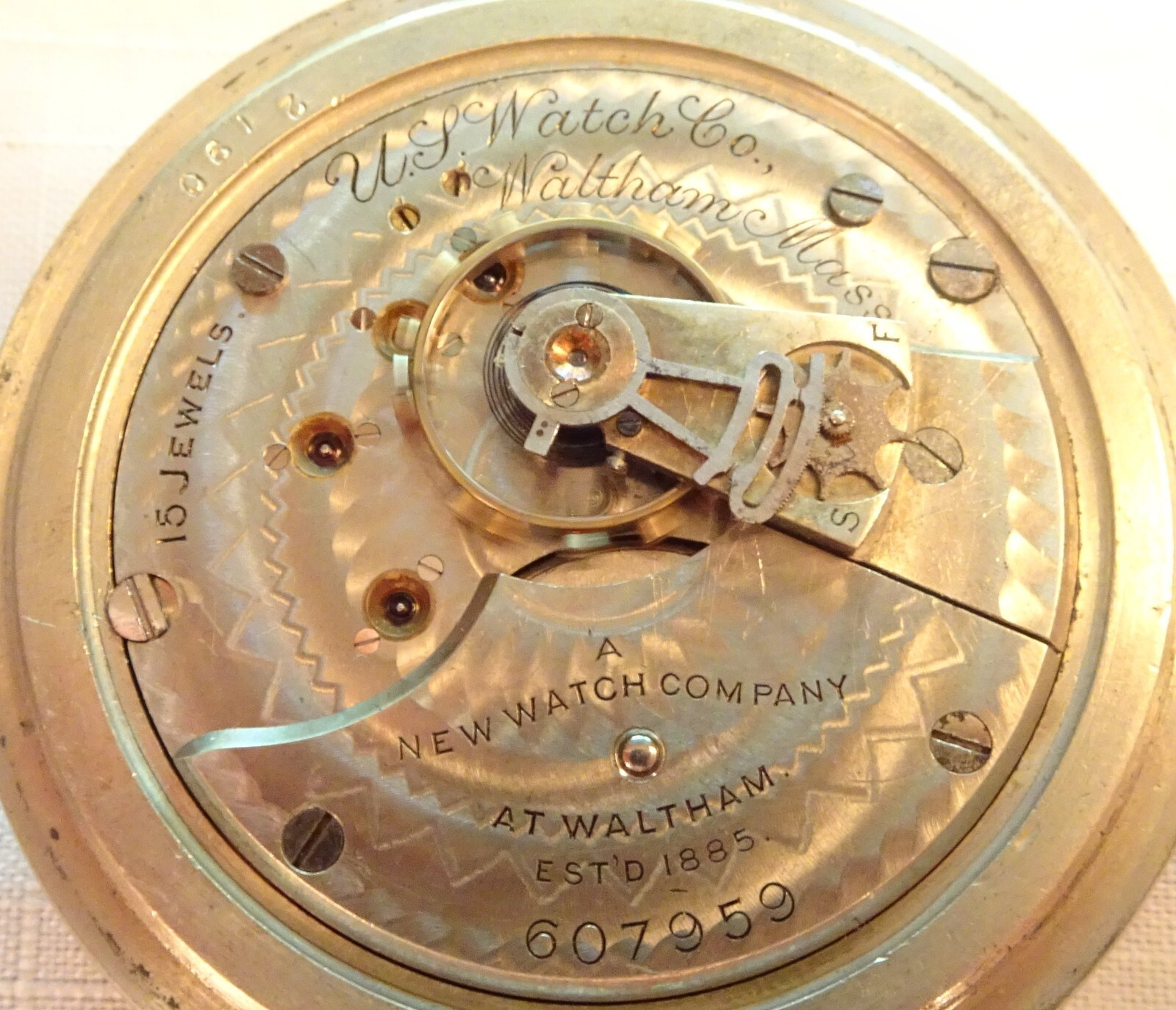 U.S. Watch Co. (Waltham, Mass) Grade 93 Pocket Watch image 1