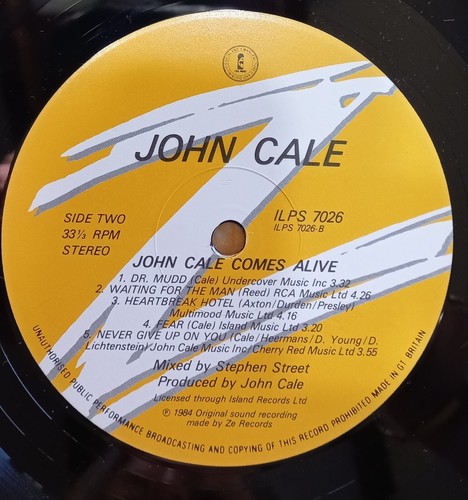 John Cale - Comes Alive (2nd Live LP 1984) - Picture 6 of 6
