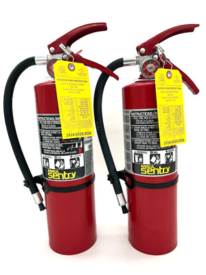 5LB ABC FIRE EXTINGUISHERS (Refurbished and Certified)  Set of 2