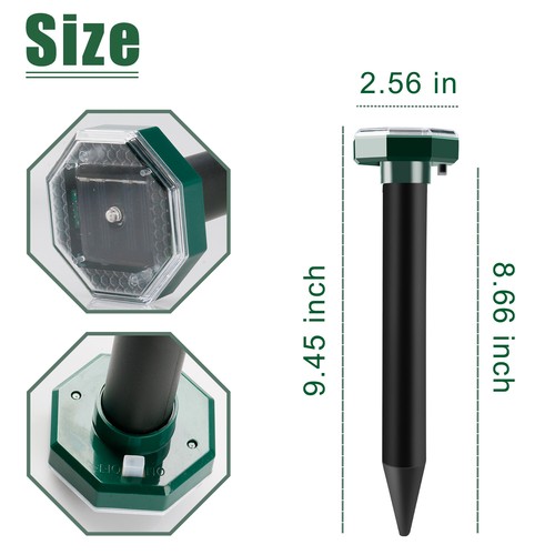 Mole Repellent Ultrasonic Solar Powered LED Animal Repellent for Outdoor Lawn US - Picture 43 of 58