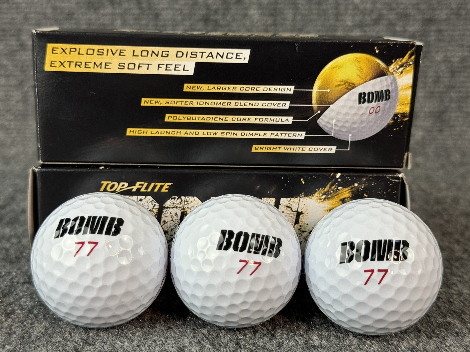 Top Flite Bomb Golf Balls Explosive Distance soft feel 6 Balls (2) 3