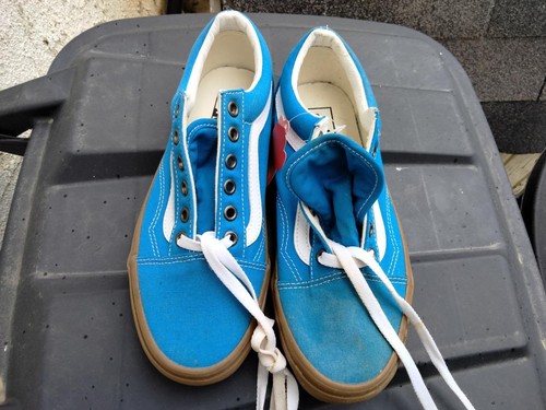 VANS OFF THE WALL OLD SKOOL SNEAKERS 751505 BLUE M 5.5 W 7 NWT *DAMAGED* - Picture 2 of 11