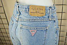 Vintage Guess Jeans 28 x 28 80s Light Blue Wash Slight Taper Soft Fade Made USA