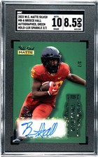 2022 Wild Card Matte BREECE HALL Green Holo Lux Rookie Auto 2/2 SGC 10/8.5