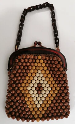 ANCIEN SAC A MAIN POCHETTE EN PERLES - VINTAGE PURSE HANDBAG - Photo 1/4