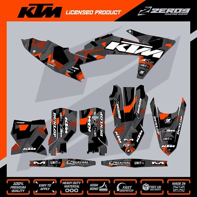 KTM MX Grafikkit Motocross Grafik SX SXF EXC EXCF 125-500 LAZR BLK/ORG