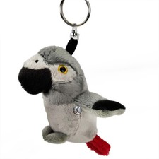 Grey Parrot Keychain Macaw Bird Plush Stuffed Animal Charm BEPPO