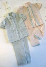 Vintage 1960's Barbie Doll Pajamas 1601 Pink Blue