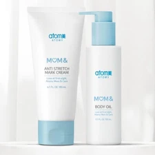 ATOMY Mom & Anti Stretch Mark Cream 180ml + Body Oil 150ml Set Korean Cosmetics