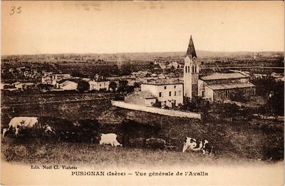 Old postcard Pusignan - General view of the Avalla (635945)