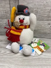 Vintage 1999 Frosty The Snowman Plush Ornament Pipe Hat Scarf Stuffins