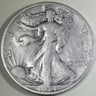 1934 - S  Walking Liberty Half Dollar - ** F+ **