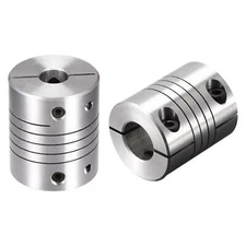 2PCS Motor Shaft 8mm to 12mm Helical Beam Coupler Coupling 25mm Dia 30mm Length