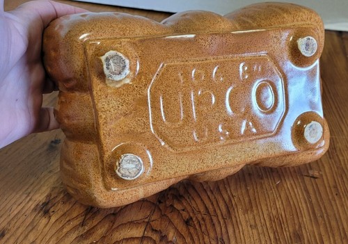Vintage 8 1/4" UPCO #1068 Brown Planter USA Pottery Farmhouse PRIM Earthtone - Picture 7 of 7
