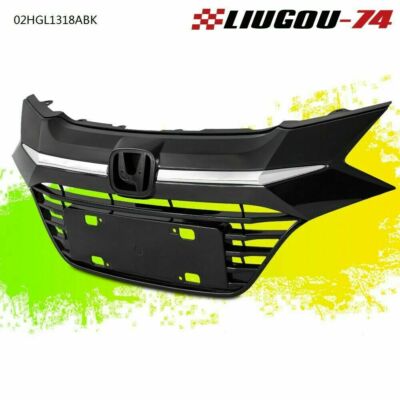 Full Black & Chrome Front Upper Grille Grill Fit For 2016-2018 Honda HR-V HRV U