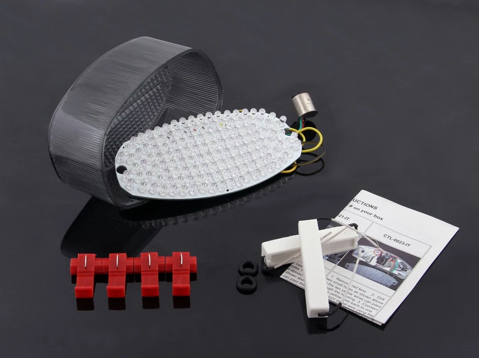 Taillight integrated Turn Signals fit YZF600R Yamaha Vstar 650 1100 Custom Smoke Foto 2 de 3