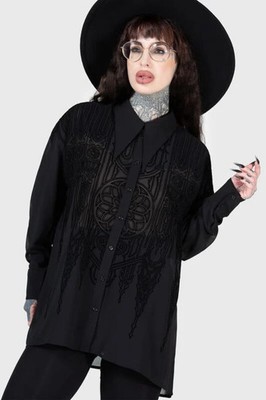 Killstar Langarmhemd Damen Gates Of Hell Shirt schwarz Gothic, Rockwear