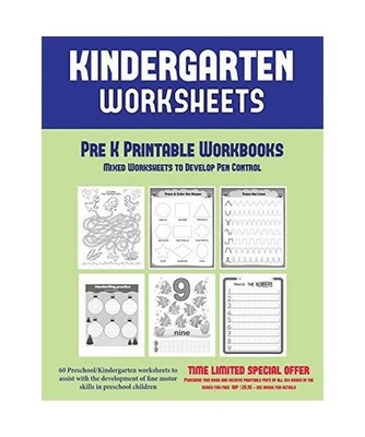 Pre K Printable Workbooks: Mixed Worksheets to Develop Pen Control 