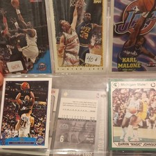 Topps Lot cartes basket NBA Karl Malone Utah Jazz Magic Johnson Michigan State