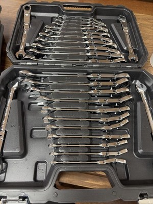 DISEN Ratcheting Wrench Set 25pcs Flex Head Ratchet Wrenches Double Foldable Met