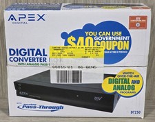 Apex DT250 Digital TV Converter Box With Analog Pass Through - New  Sealed