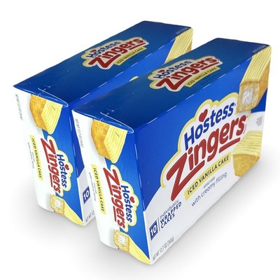 Hostess Iced Vanilla Zingers | 12.7 Ounce | 10 Count Box | Pack of 2 (20 Total Z