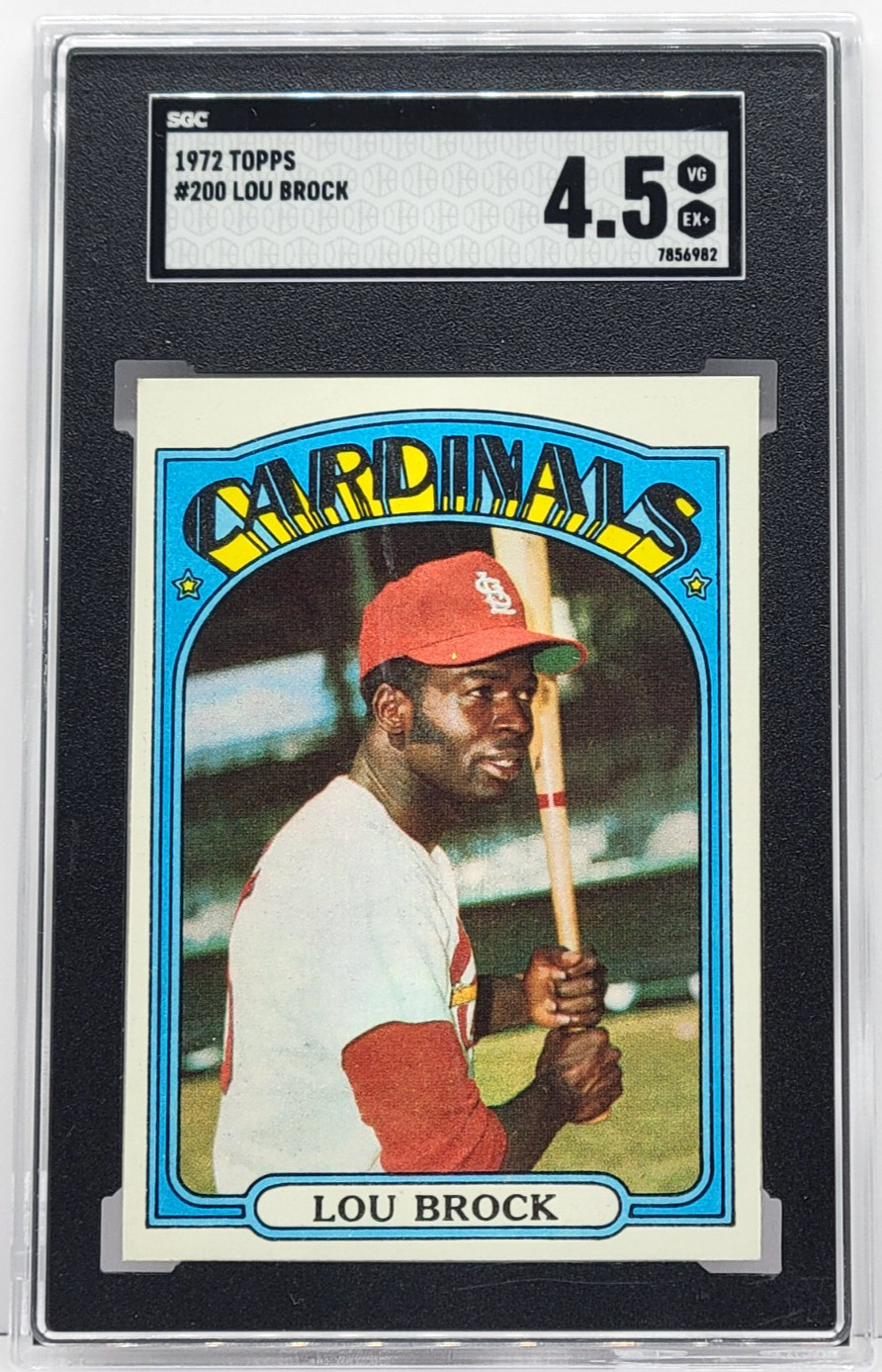 1972 Topps #200 Lou Brock Card - Graded SGC 4.5 VG-EX+, St. Louis Cardinals
