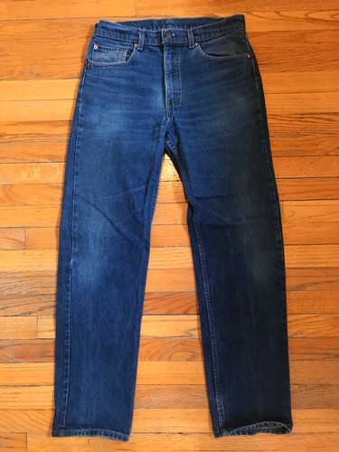 Jean vintage années 80/90 Levis 505-0217 rouge onglet denim bleu 34x32 fabriqué aux États-Unis #614 - Photo 2/14