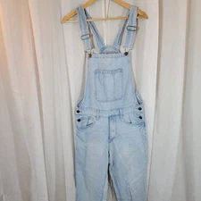 Forever 21 Men’s Denim Overalls Small Light Wash Adjustable Straps Casual Jean