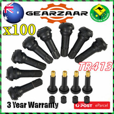100x Car Auto TR 413 Snap In Tyre (Tire) Valve Rubber Tubeless Short Durable