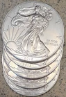 2012 1 Oz Silver American Eagles (5 total) Uncirculated Brilliant Coins