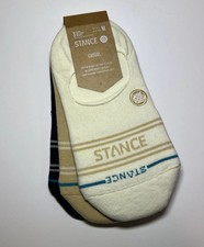 Stance Casual Cotton Blend Socks Basic 3 Pack No Show Unisex Size MEDIUM Cream 